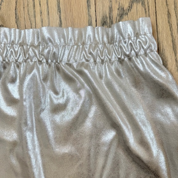 Zara Knit Silver Metallic Mini Pull On Elastic Waist Skirt with Pockets Size S - Picture 4 of 13